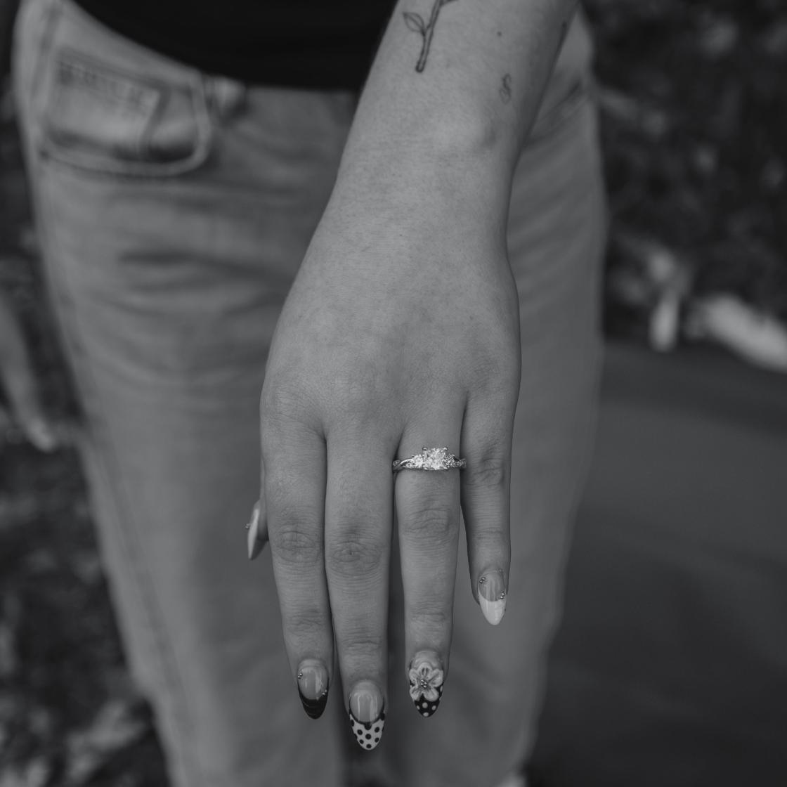 Ring No. 8: a three-stone engagement ring