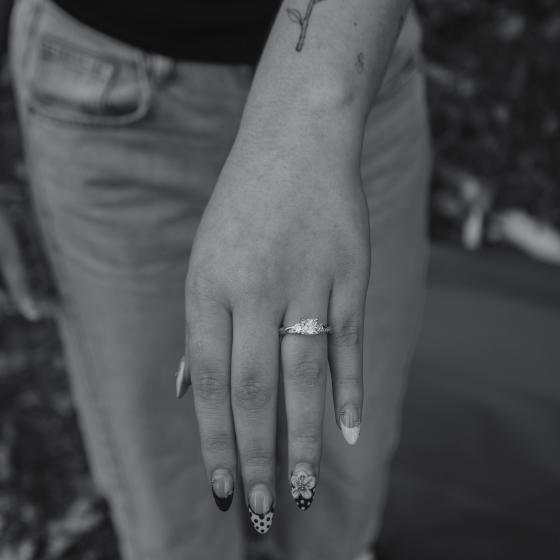 Ring No. 8: a three-stone engagement ring